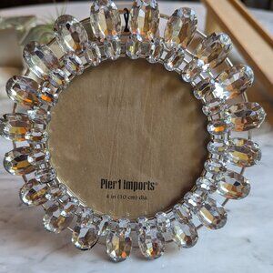 Glamorous Pier 1 Rhinestone Tabletop Round Picture Frame